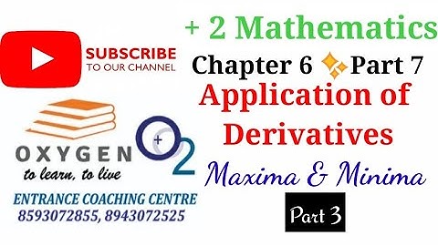 Maxima and Minima Problems| Application of Derivatives (Part 7)| +2 Mathematics