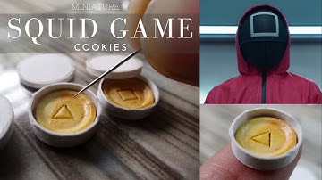 Squid Game cookies miniature in 1.2cm|honey comb cookie challenge|Squid gamepolymer clay|VJ