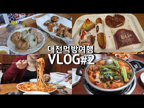 vlog 대전여행 맛집 먹방 브이로그 #2 중앙시장 (만두, 떡볶이, 닭볶음탕, 꿔바로우, 성심당 빵 케이크, 두부두루치기 수육) <strong>대전맛집추천</strong> 아오님