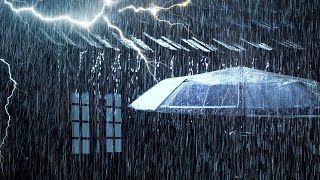 💤 Get a Good Night's Sleep Instantly with Torrential Rain on Roof & Mighty Thunder Sounds at Night