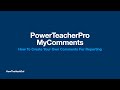 Powerteacherpro creating your own comments for final report in marks