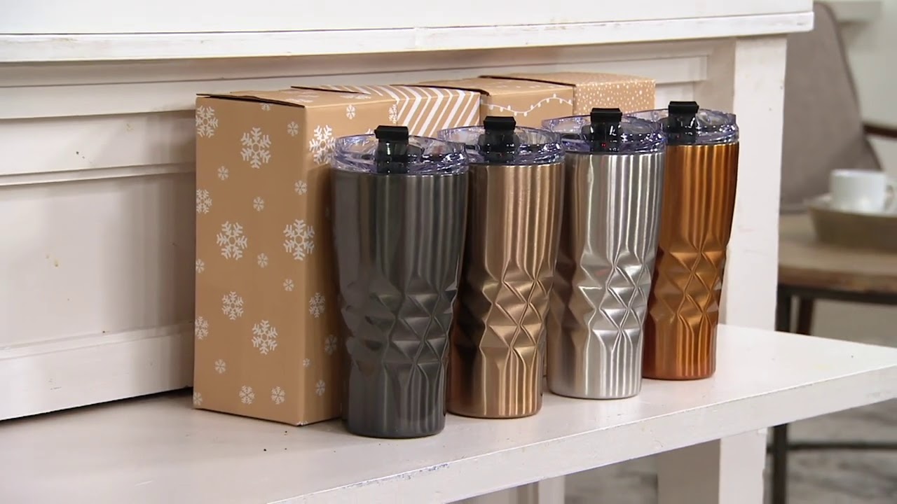 Primula Peak Set of 4 Insulated Tumblers on QVC YouTube