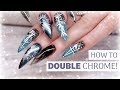TUTORIAL | DOUBLE CHROME AND GLITTER OMBRE | STILETTO GEL NAILS