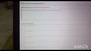 PSY101 quiz 1 spring 2026 | PSY101 midterm preparation
