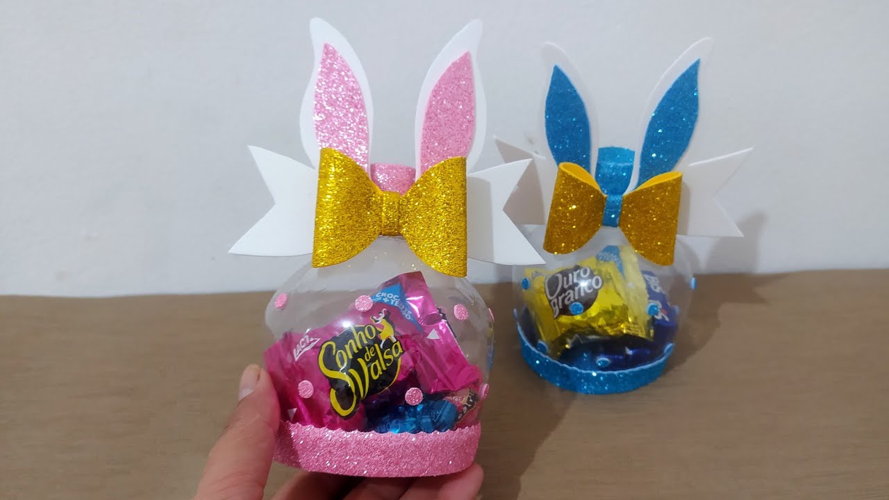 Lembrancinha de Páscoa com garrafa pet
