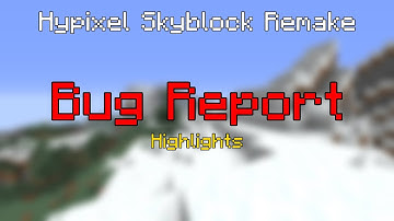 Hypixel Skyblock Remake Bug Report Highlights