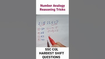 Number Analogy | Reasoning Tricks | Analogy Questions | SSC CGL Questions | #shorts #reasoningtricks