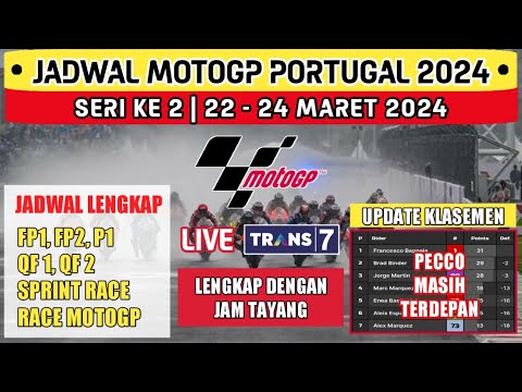 Jadwal Siaran Langsung Motogp Portugal 2024 | GP Portugal 2024 Seri Ke 2 | Motogp 2024 Live Trans 7