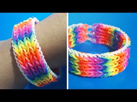 How to DIY Colorful Rubber Band Bracelet, www.FabArtDIY.com