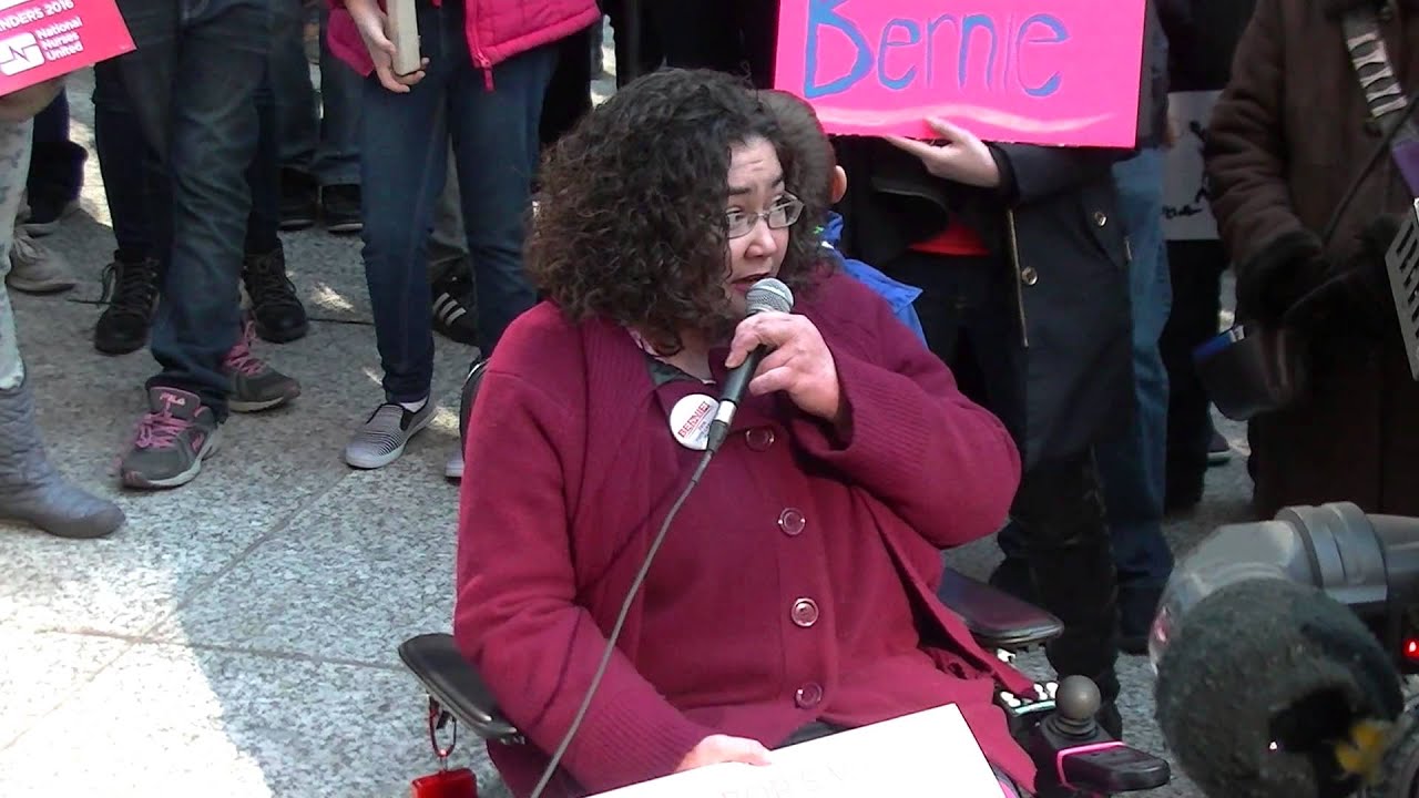 uava Rahnee Patrick from Chicago ADAPT Addresses Bernie Sanders Rally in Chicago