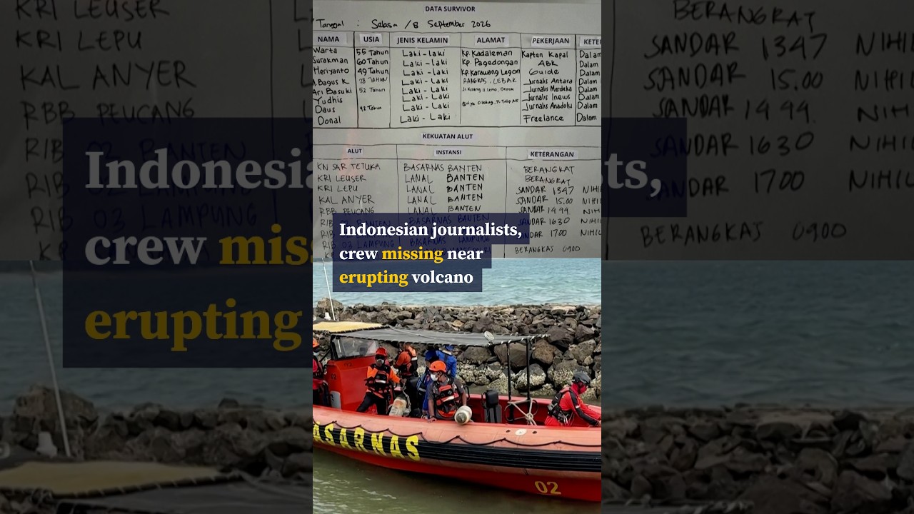 Journalists, crew go missing near erupting Indonesian volcano