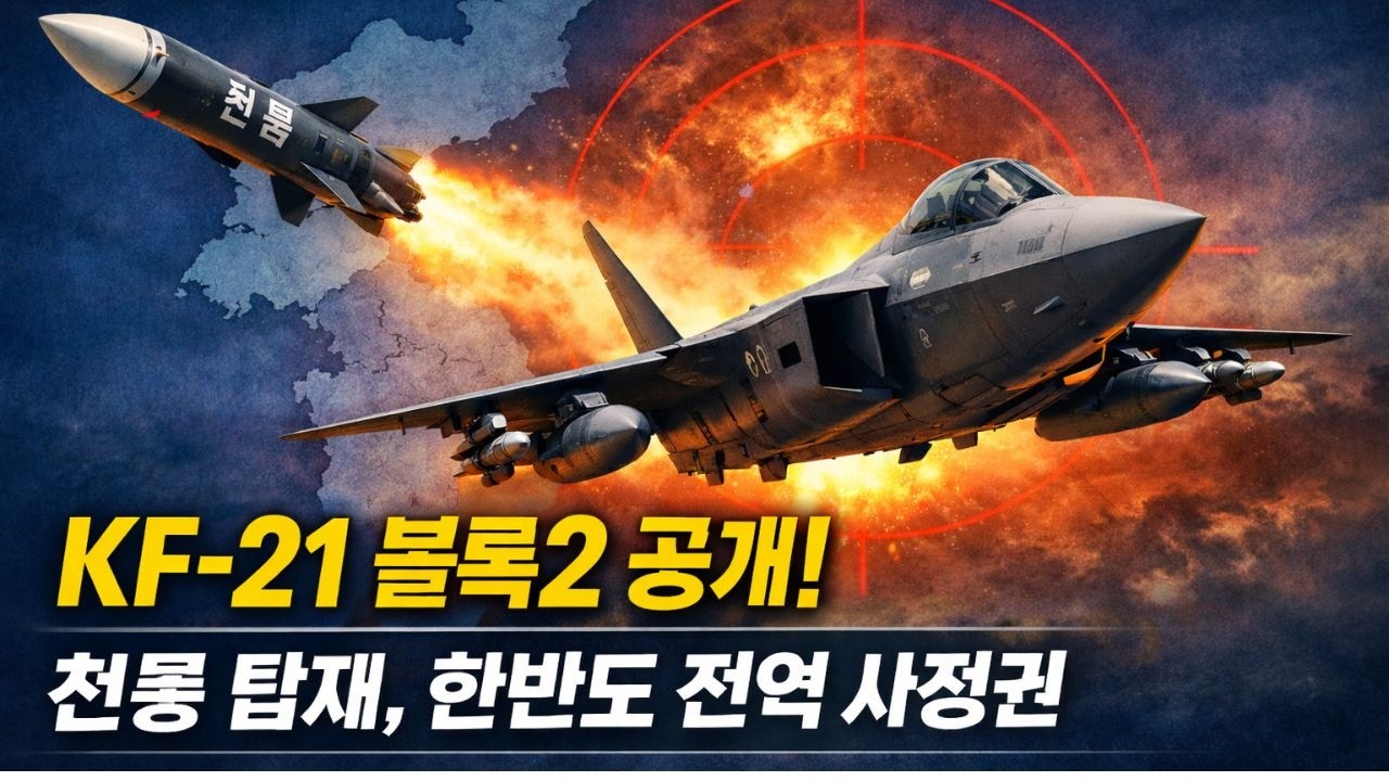 KF-21 블록2 드디어 공개! '천룡' 탑재한 보라매, 한반도 전역이 사정권이다
