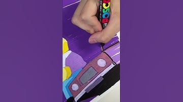 Drawing Homer Simpson Using Posca Markers! #shorts