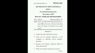 BPAS-186 Question paper dec-2022#english #ignou