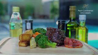 Filet mignon steak with garnish