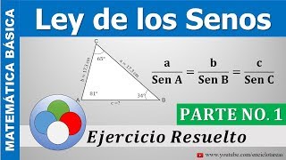 Ejercicio Resuelto de LEY DE LOS SENOS Ejercicio Resuelto de LEY DE LOS SENOS