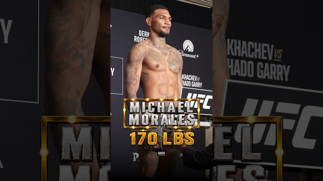 Michael Morales weighs in as the backup for the #UFC330 fight between Makhachev vs Machado Garry