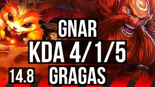 GNAR vs GRAGAS (TOP) | 4/1/5, 600+ games | EUW Master | 14.8