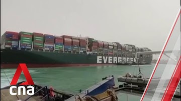 The Suez Canal remains blocked by a 400m-long container ship