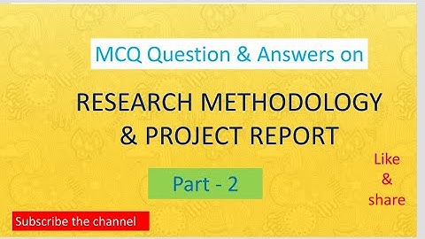 MCQ Question on Research Methodology |Research Methodology Part 2| MCQ for MCom | BBA | B Com | MBA