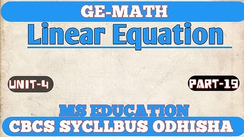 GE:MATH ! Linear Equation ! #bsc #bscphysics #bsccomputerscience #bscchemistry