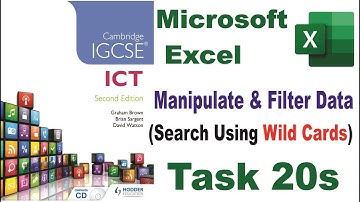 Task 20s IGCSE ICT Hodder Education|  Microsoft Excel | Filter using Wild cards