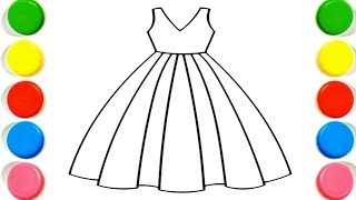 Details Beautiful Dress 👗 Drawing, Painting & Coloring For Kids and Toddlers_ Child Art#drawing#coloring News