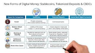 New Forms of Digital Money: Stablecoins, Tokenized Deposits and Central Bank Digital Currencies