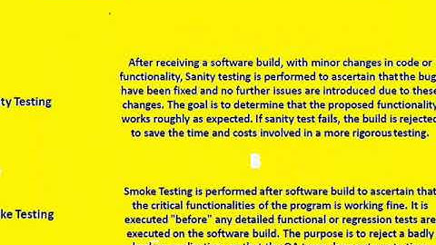 Software Testing interview questions:Sanity and Smoke Testing