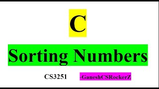 Sorting the Elements in an Array in C programming in Tamil || CS25C01 C programming in Tamil.