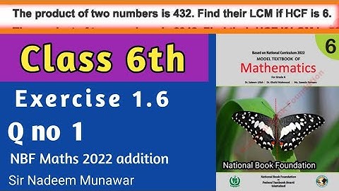 Class 6 exercise 1.6 Q no 1 NBF Maths Ex 1.6 Federal Board Maths Grade 6 | Sir Nadeem Munawar
