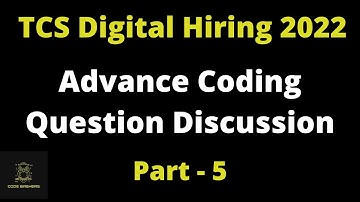 Part - 5 TCS Digital Hiring 2022 Batch | TCS digital coding Questions Discussion 2022 Batch