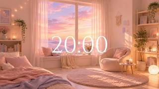 20 Minutes Countdown Timer (1200 secs) | Pastel Dream Room | Ending Alarm | White