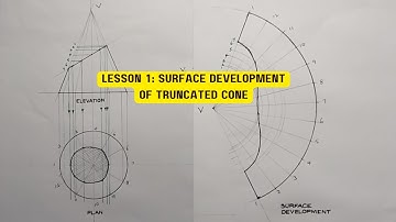 How to Draw Surface Development of Truncated Cone #surfacedevelopment #trueshape