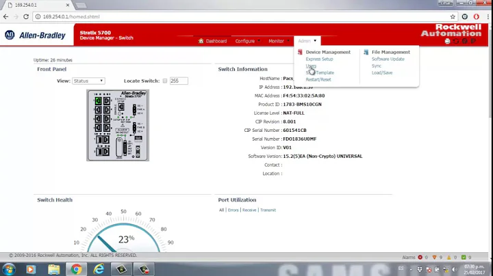 Ethernet - Configuración Inicial Switch Stratix 5700 de Allen-Bradley