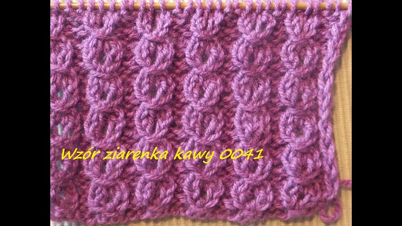 Wzór ziarenka kawy*0041*Robótki  na drutach *Dzierganie dla początkujących*Tutorial