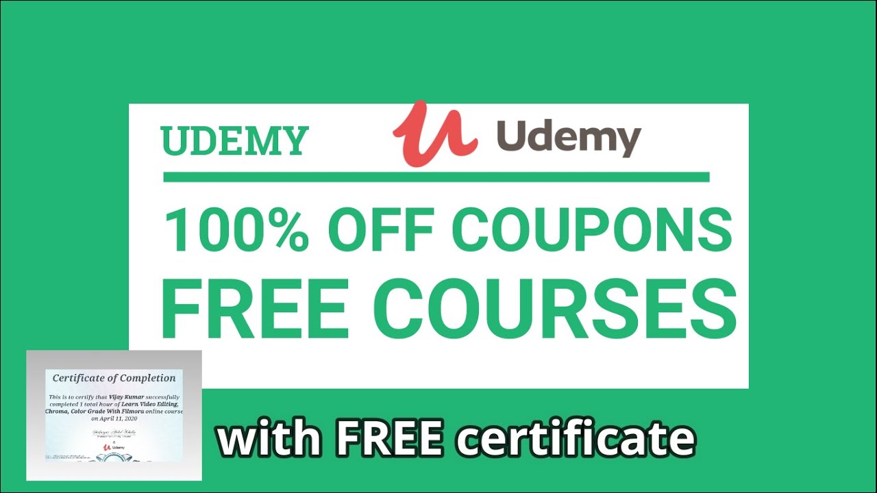 Udemy 100 Off Coupons Free Udemy Courses Free Udemy Coupon Codes Youtube