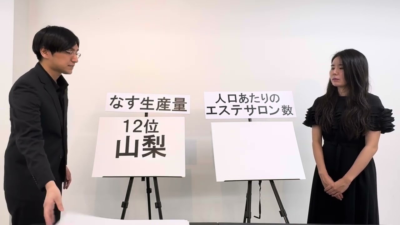 魔笛『なす生産量と人口あたりのエステサロン数』