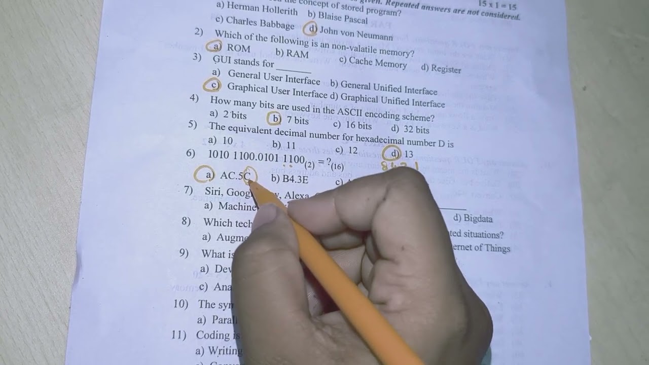 I PUC CS MCQs solution of Mid-Term examination 2024-25