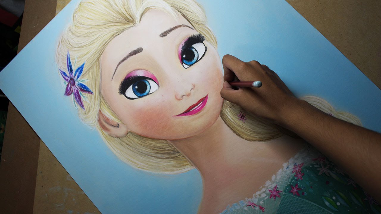 Speed Drawing Elsa Frozen Fever Diana Daz YouTube