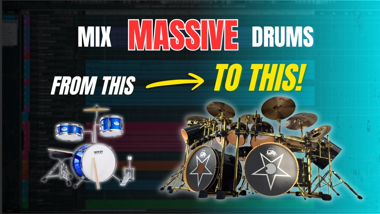 How to mix a MASSIVE drum sound in 10 MINUTES!