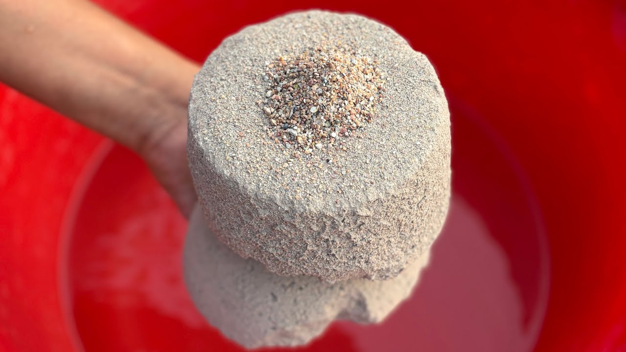ASMR Very Satisfying Dusty Soothing Gritty Sand Cement Blocks Crumble on lots of water🌊🌊🌊💦🌊