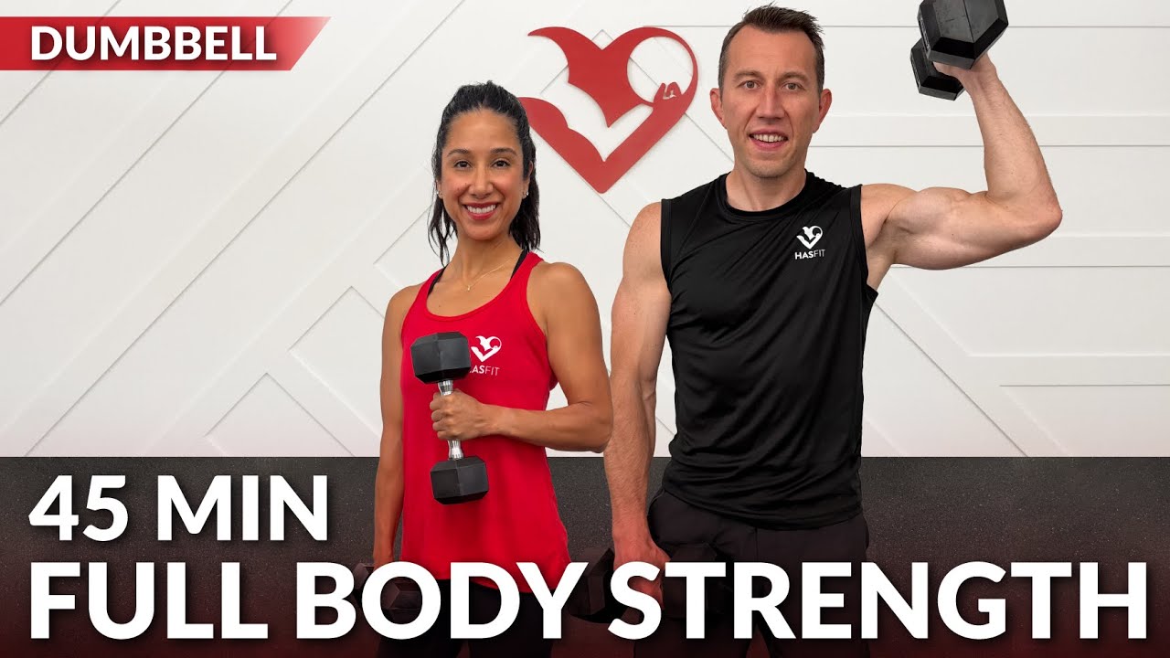 45 Min Full Body Workout with Dumbbells - Strength Training at Home ...