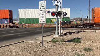 Union Pacific 6928 leads a fast intermodal train at cotaro road Tucson AZ