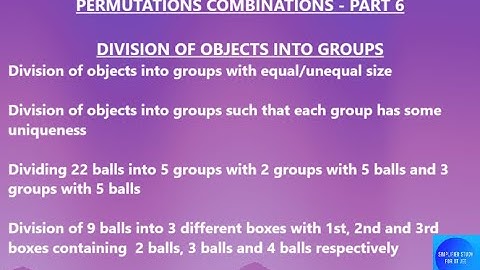 JEE Mains & Advanced | Division of objects into groups |P&C-6