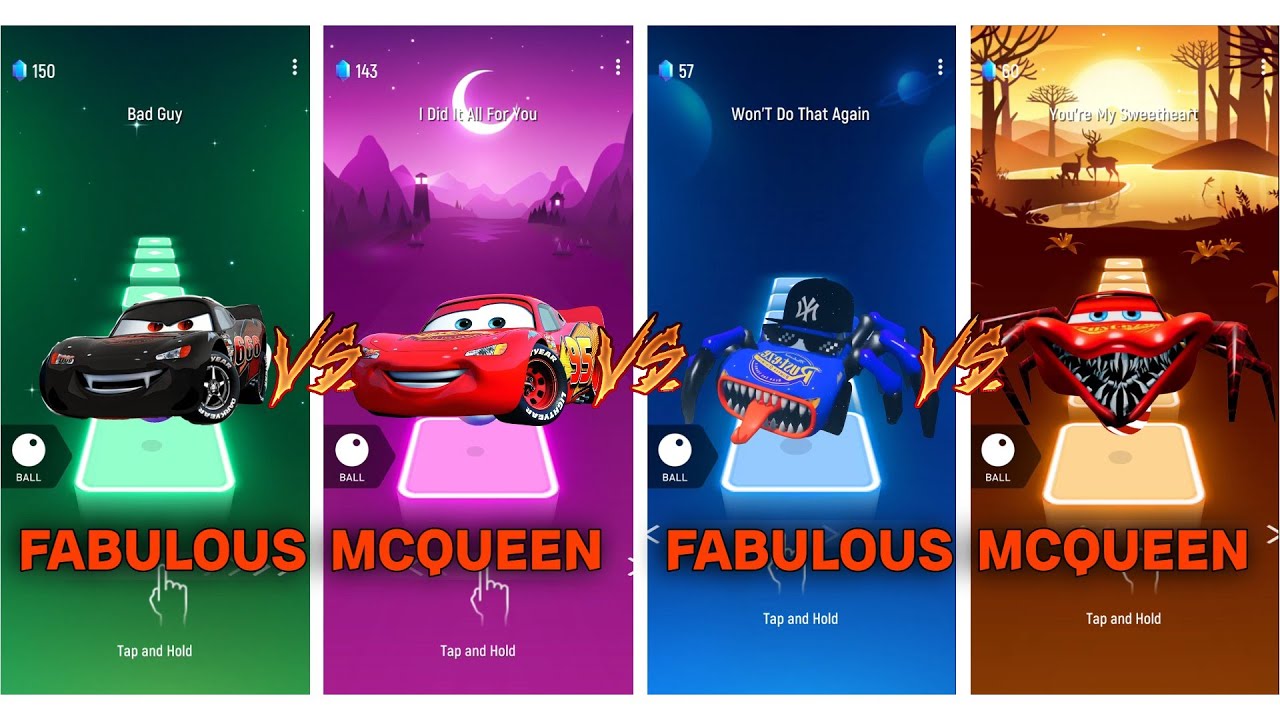Evil McQueen 🆚 Lightning McQueen 🆚 Rapper Eater 🆚 Spider McQueen in ...