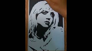 Billie Eillish Stencil Drawing #shorts