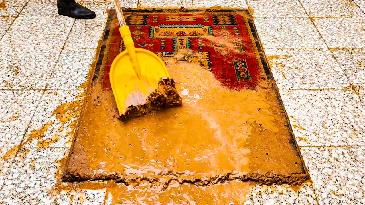 Cleaning traditional dirty carpet satisfying rug cleaning ASMR YouTube