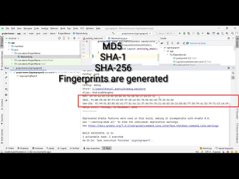 Signing reports in android studio | MD5, SHA1 and SHA-256 fingerprints in android studio in seconds.