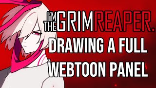 Drawing a WEBTOON panel from start to finish ( I'm the Grim Reaper)